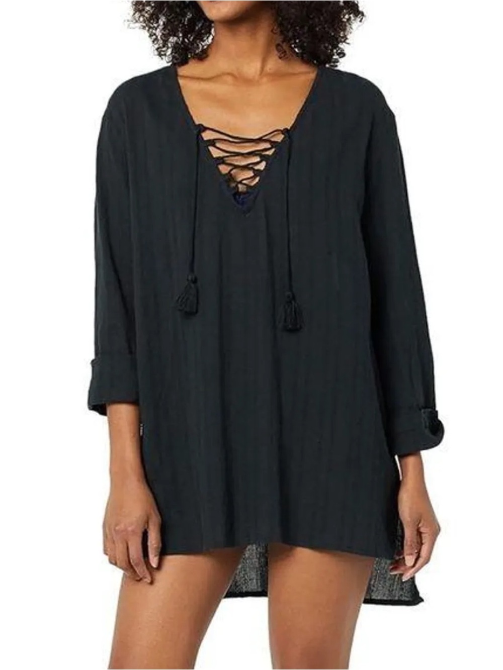 Billabong Blue Skies Swim Cover Up Dress in black - size xs